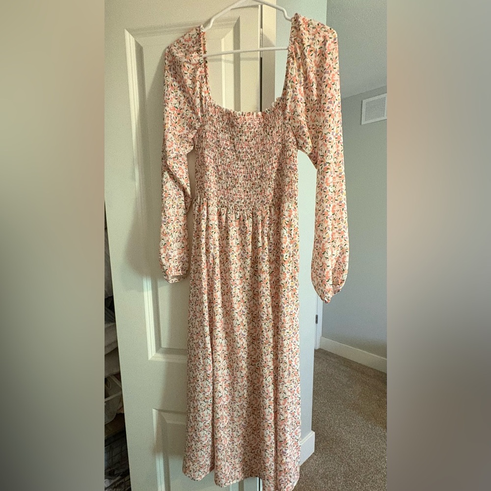 Revolve Resa Midi, long sleeve dress with slit. Worn 2 times.